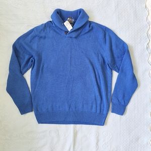 Jos. A. Bank Executive Collection Shawl Collar Cotton Knit Sweater. Large. Blue